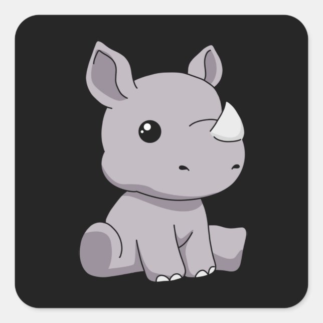 Rhinoceros Gifts Kids Rhino Gifts Rhinoceros Square Sticker (Front)