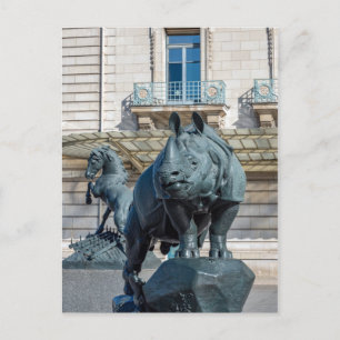 Rhinoceros in front of musee d'Orsay - Paris Postcard