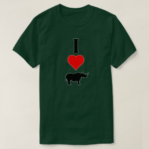 Rhinoceros Lover "I Love (Heart) Rhinos" Animal T-Shirt