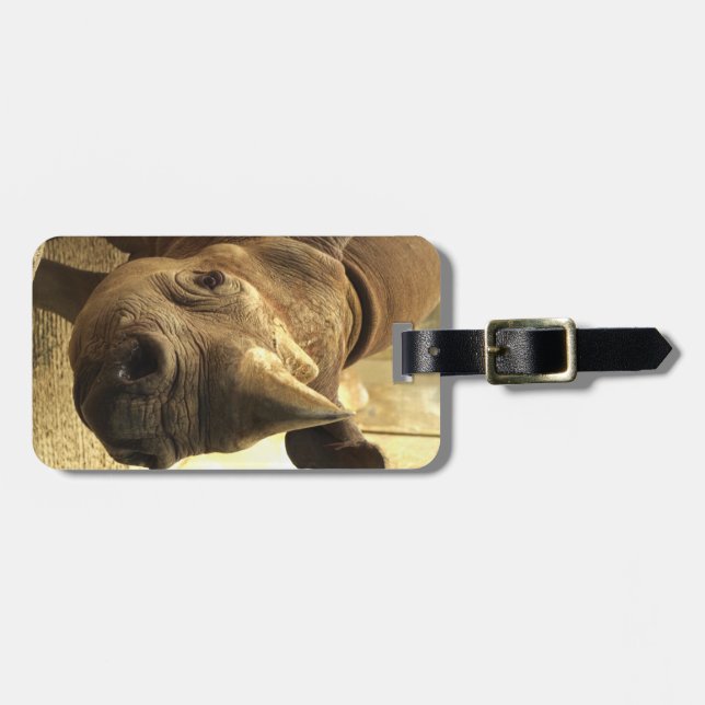 Rhinoceros Luggage Tag (Front Horizontal)