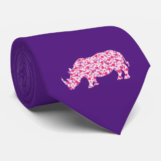 Rhinoceros made of little pink hearts of love tie