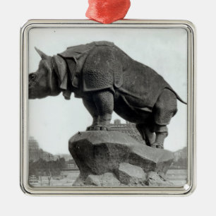 Rhinoceros Metal Tree Decoration