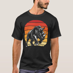 Rhinoceros Nature Rhino Retro Art T-Shirt