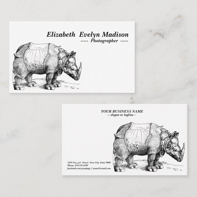 rhinoceros of dürer business card (Front/Back)