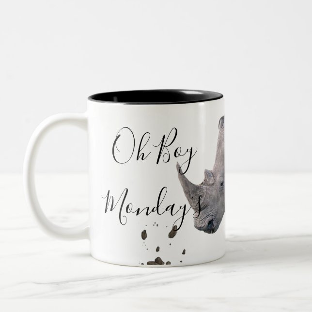 Rhinoceros Oh Boy Monday's  Mug (Left)