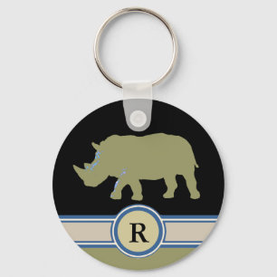 rhinoceros R letter Key Ring