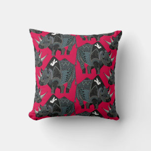 rhinoceros red cushion