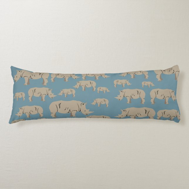 Rhinoceros Rhino Illustration Pattern  Body Cushion (Front)