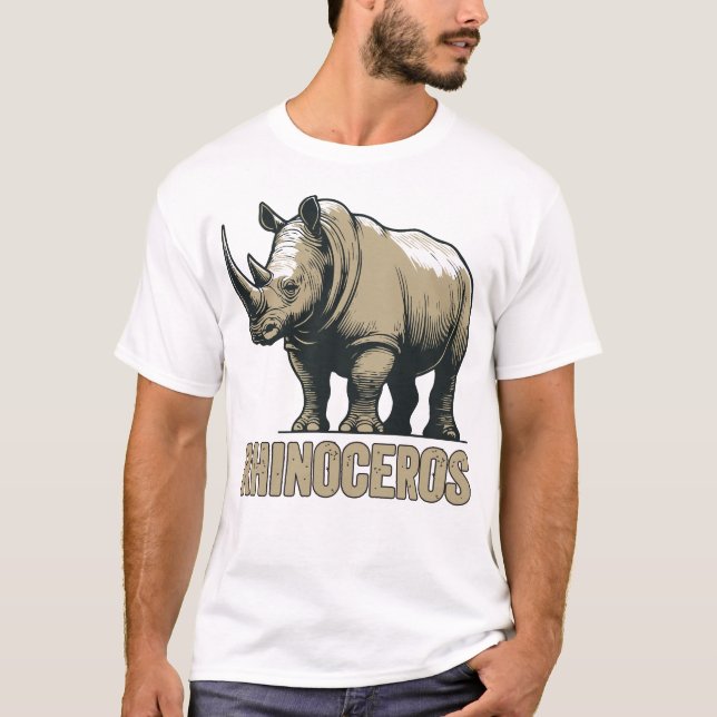 Rhinoceros Rhino Safari African Animal T-Shirt (Front)