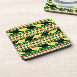Rhinoceros Safari Weave Pattern Coaster