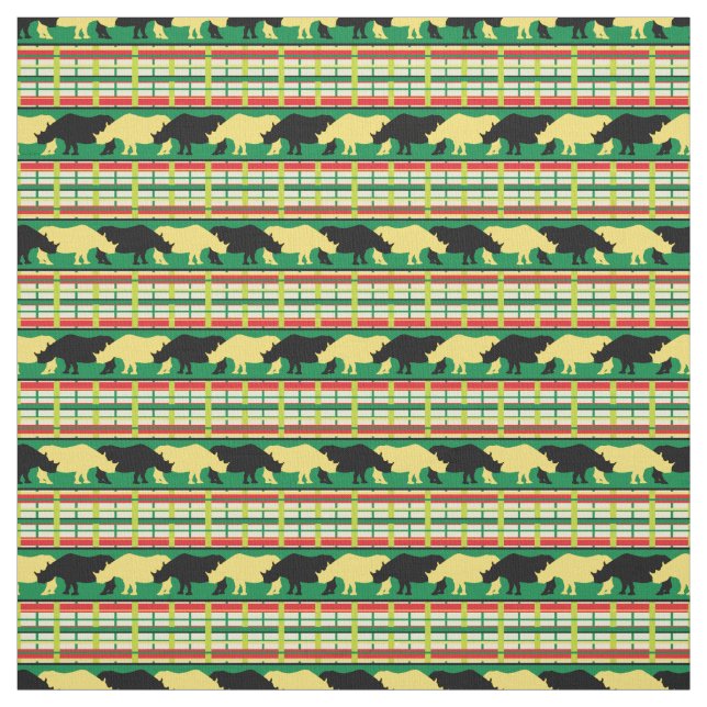 Rhinoceros Safari Weave Pattern Fabric (Swatch)