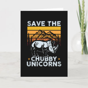 Rhinoceros Save The Chubby Unicorns Card