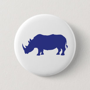 Rhinoceros Silhouette 6 Cm Round Badge
