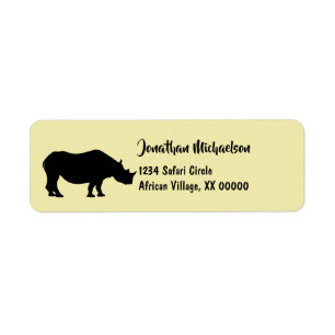Rhinoceros Silhouette Personalised