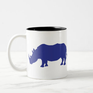 Rhinoceros Silhouette Two-Tone Coffee Mug
