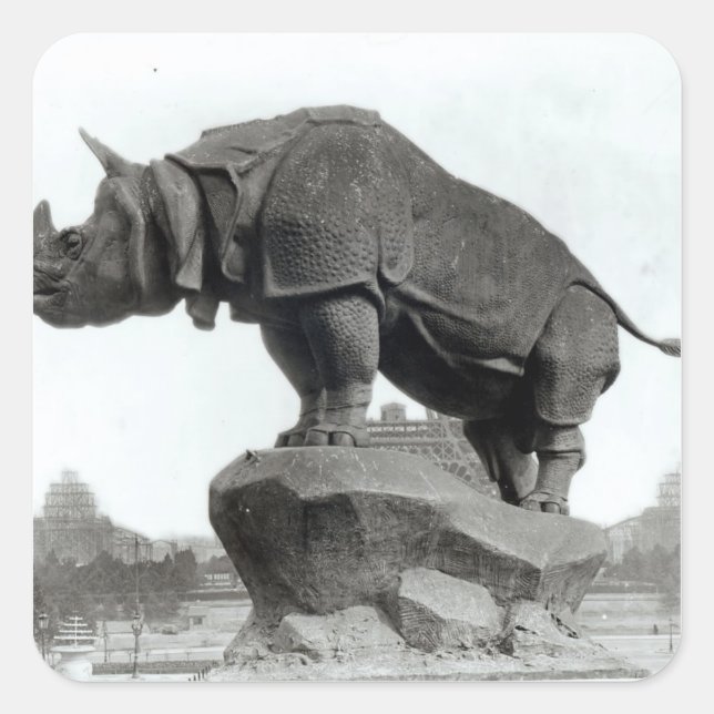 Rhinoceros Square Sticker (Front)