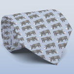 Rhinoceros Tie<br><div class="desc">A fun rhino pattern on a blue background,  perfect for animal and wildlife lovers everywhere.  Original art by Nic Squirrell.</div>