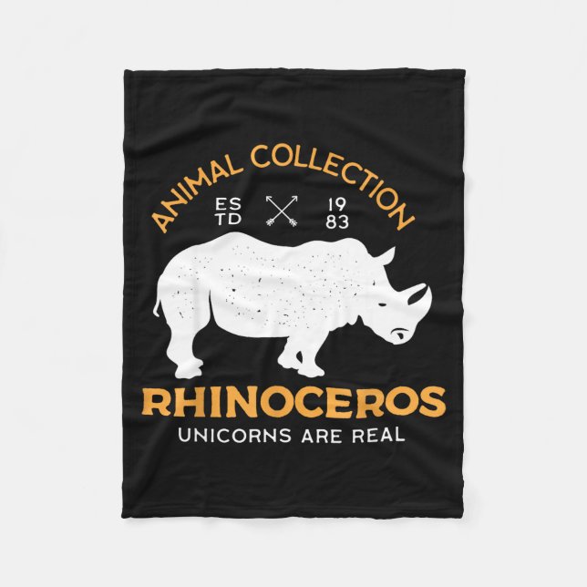 Rhinoceros Unicorns Are Real Funny Animal  Fleece Blanket (Front)