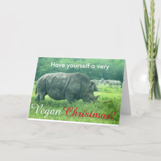Rhinoceros vegan Christmas card