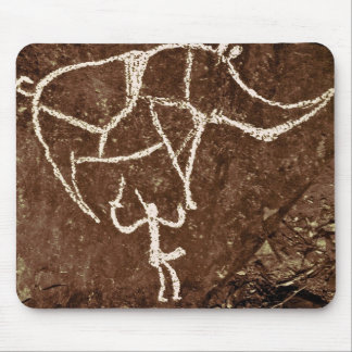 Rhinoceros with Man Mouse Mat
