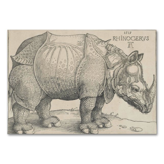 Rhinoceros, Woodcut by Albrecht Durer Table Number (Front)