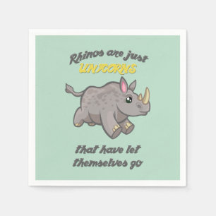 Rhinos are Unicorns Napkin
