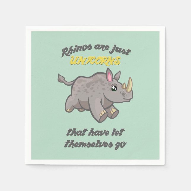 Rhinos are Unicorns Napkin (Front)