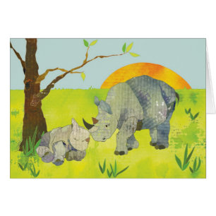 Rhinos Blank Card
