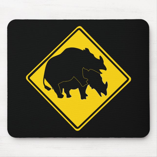RHINOS CROSSING ROAD SIGN MOUSE MAT (Front)
