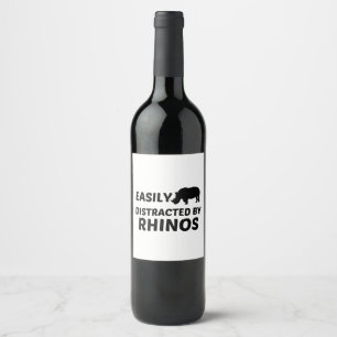RHINOS EASILY DISTRACTED WINE LABEL