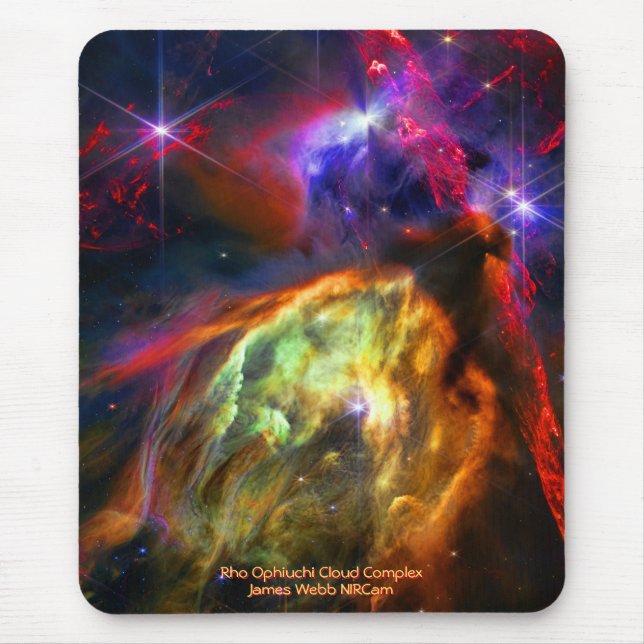 Rho Ophiuchi Cloud Complex - James Webb NIRCam Mouse Mat (Front)