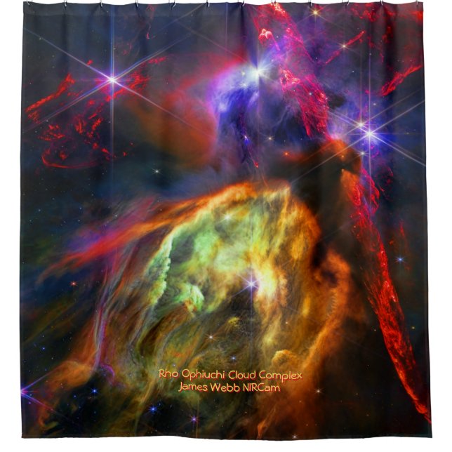 Rho Ophiuchi Cloud Complex - James Webb NIRCam Shower Curtain (Front)