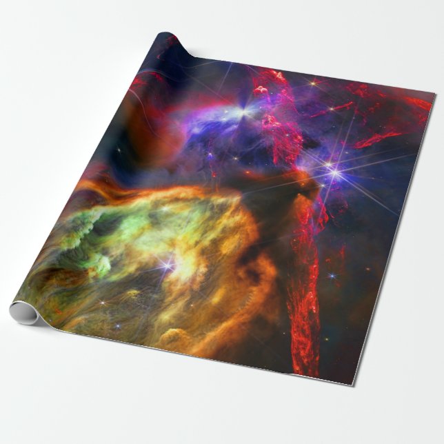 Rho Ophiuchi Cloud Complex, James Webb Space Photo Wrapping Paper (Unrolled)