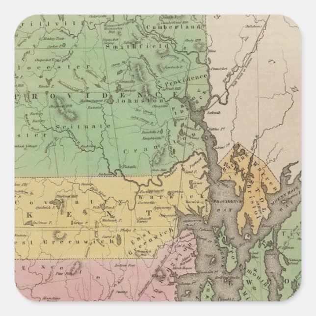 Rhode Island 11 Square Sticker (Front)