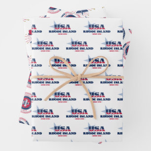Rhode Island, 50 States, Liberty Bell  Wrapping Paper Sheet