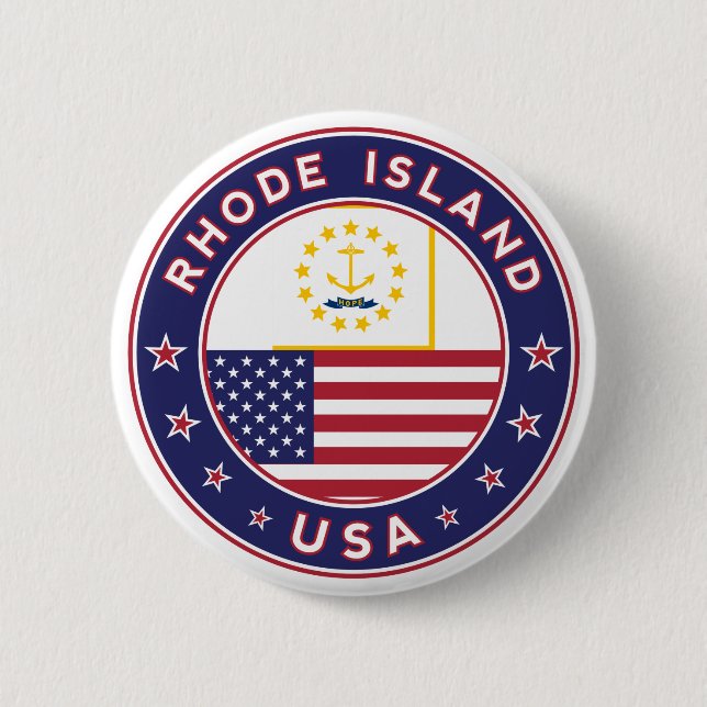 Rhode Island 6 Cm Round Badge (Front)