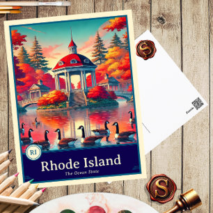 Rhode Island   Anime Style Cel Shaded Postcard