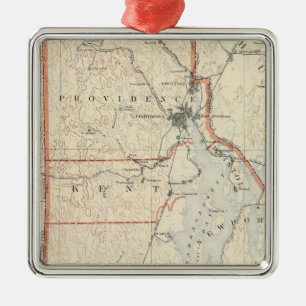 Rhode Island atlas 2 Metal Tree Decoration