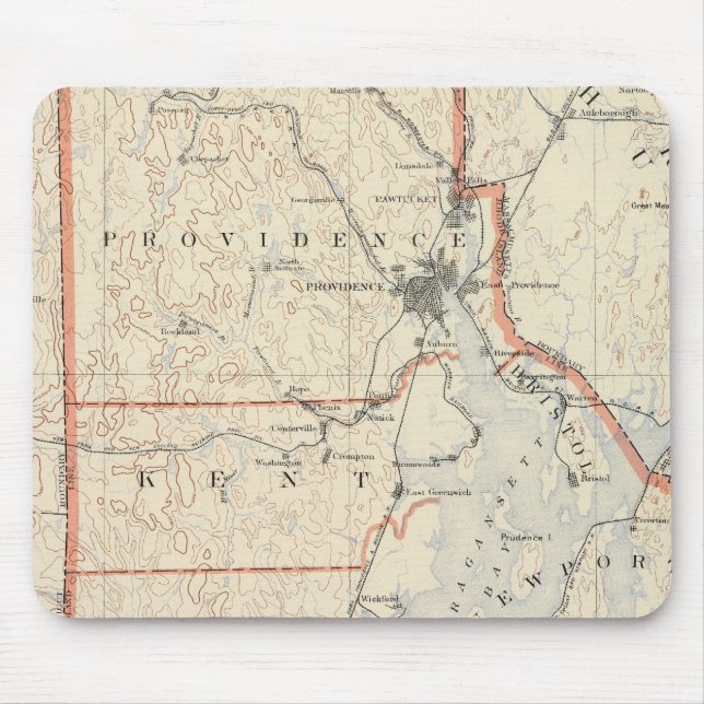 Rhode Island atlas 2 Mouse Mat (Front)