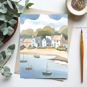 Rhode Island Beach Shore Watercolor Postcard