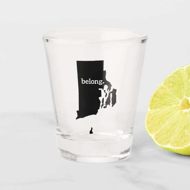 Rhode Island Belong State Map Shot Glass (Front)