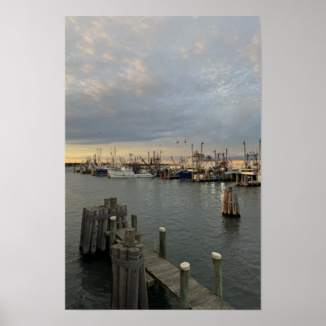 Rhode Island Boats at Sunset Poster (Front)