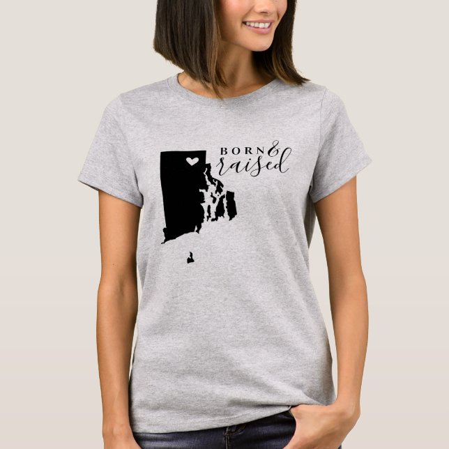 Rhode Island Born and Raised State Tee (Front)