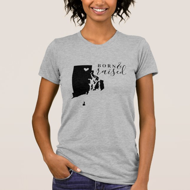 Rhode Island Born and Raised State Tee (Front)
