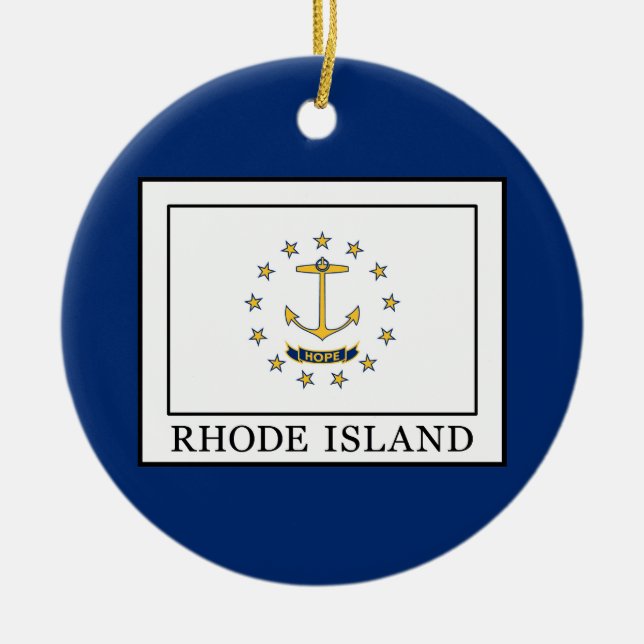 Rhode Island Ceramic Tree Decoration (Front)