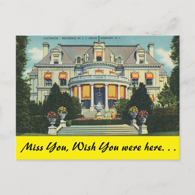 Rhode Island, Chetwood, Newport Postcard (Front)