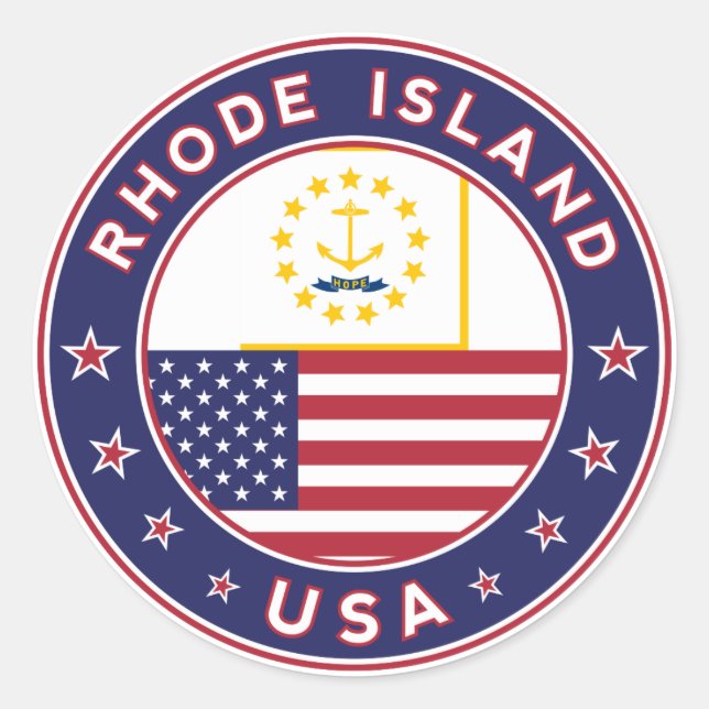 Rhode Island Classic Round Sticker (Front)