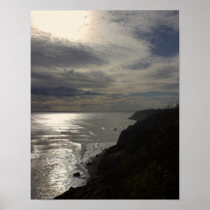 Rhode Island Cliffside Ocean Waterscape Poster
