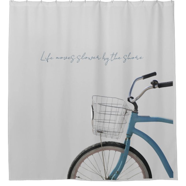Rhode Island Coastal Cruiser Bike Shower Curtain (Front)
