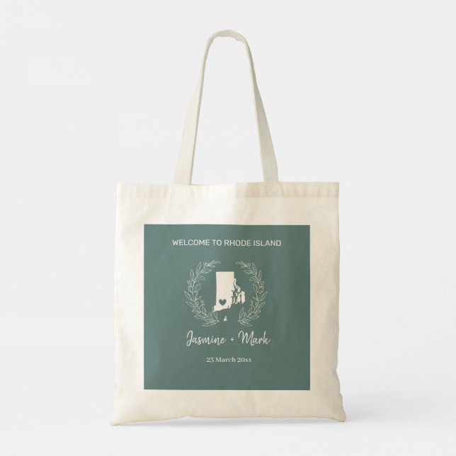 Rhode Island Destination Wedding Welcome Guests   Tote Bag (Back)
